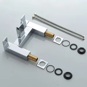 Square Waterfall Bath Filler with Flat Lever Handles – photo 5