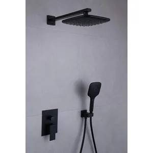 Matte Black Concealed Shower with Ceiling-Mounted Rain Head and Slide Rail – photo 5