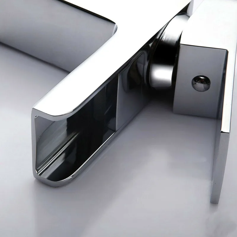 Chrome Square Waterfall Basin Mixer with Flat Lever – photo 3