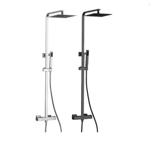 Square Exposed Shower System with Rain Head, Hand Shower and Bath Spout – photo 3