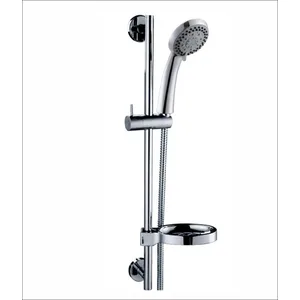 Shower Slide Bar Set with Hand Shower, Hose and Soap Dish