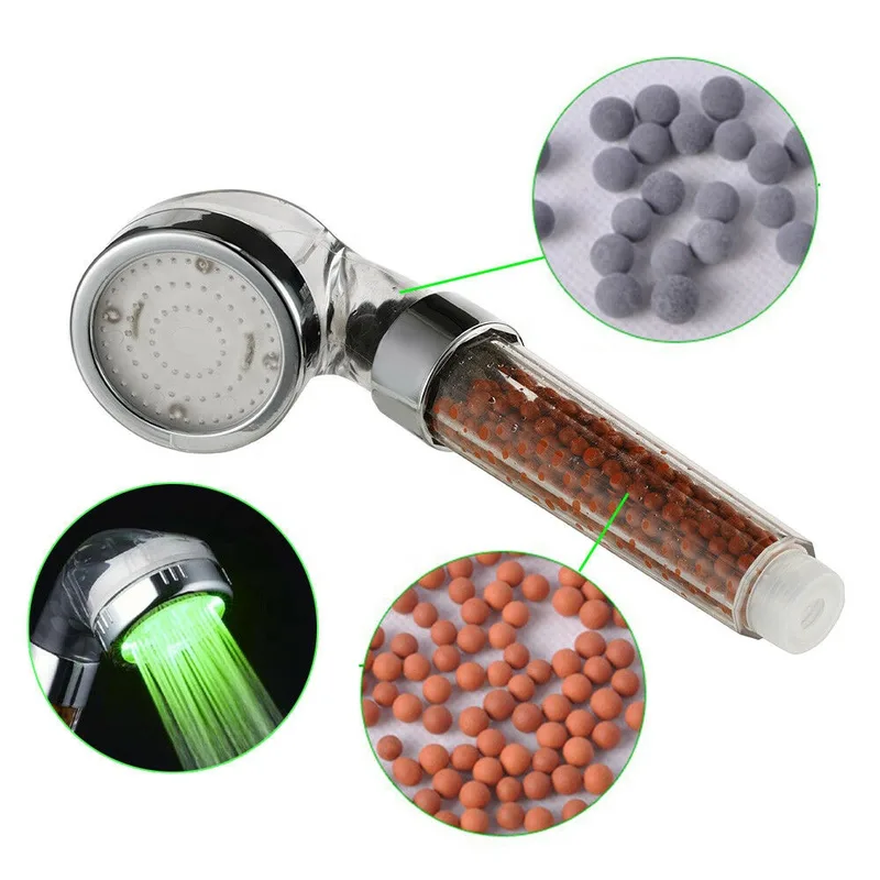 LED Handheld Shower Head with Mineral Filter