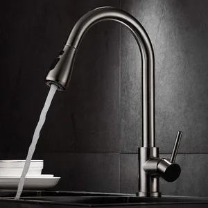 Brushed Gunmetal Pull-Down Kitchen Faucet