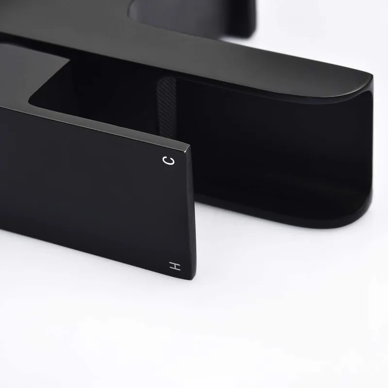 Matte Black Square Waterfall Basin Mixer – photo 3