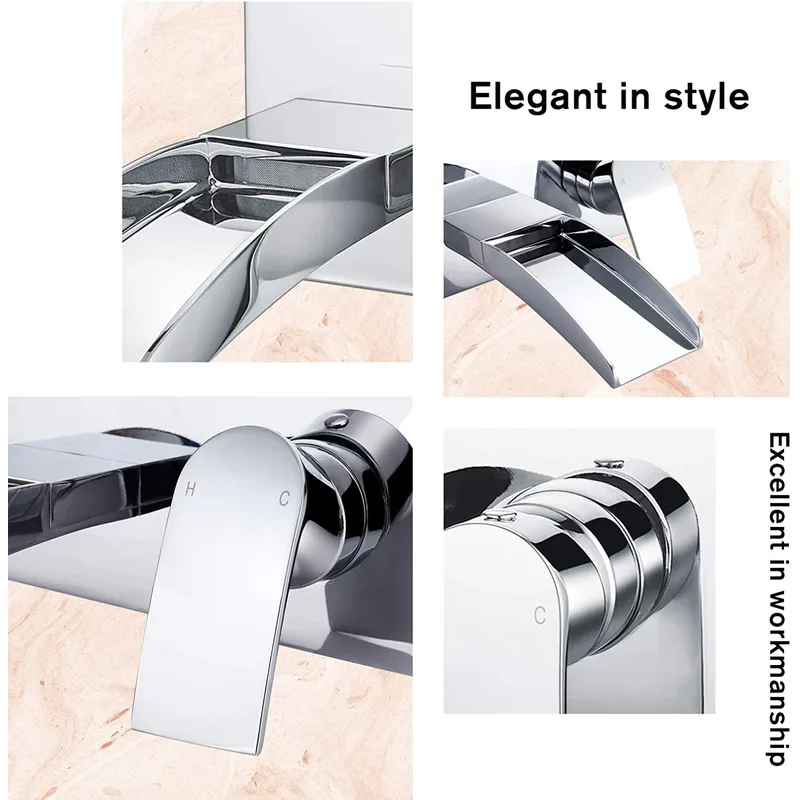 Waterfall Spout Water Tap – Wall-Mounted Single Lever