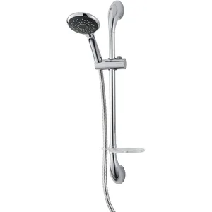 Classic Shower Slide Bar with White-Handle Hand Shower – photo 2