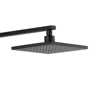 Matte Black Exposed Bar Shower Column with Square Rain Head and Hand Shower – photo 3