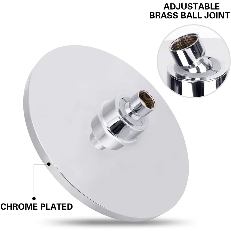 Round Rainfall Shower Head with Wall Arm – photo 2