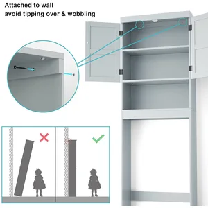 Over-the-Toilet Bathroom Storage Cabinet with Barn-Style Doors – photo 3