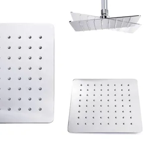 Chrome Concealed Shower with Square Rain Head, Hand Shower and Twin Valve – photo 2