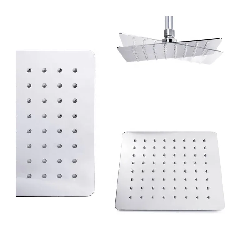 Chrome Concealed Shower with Square Rain Head, Hand Shower and Twin Valve – photo 2