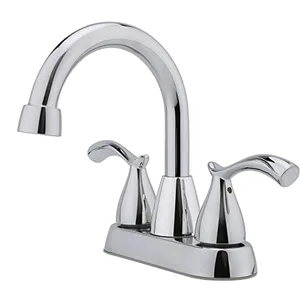 Matte Black Two-Handle Centerset Basin Faucet with Gooseneck Spout – photo 3