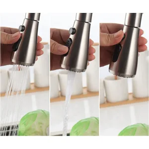 Brushed Pull-Down Kitchen Tap Sprayer with Grey Hose – photo 2