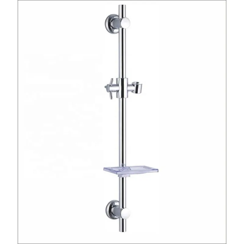 Chrome Shower Slide Rail with Adjustable Holder and Soap Dish