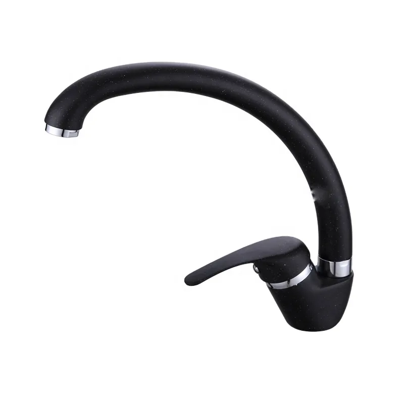 Matte Black Single-Lever Kitchen Mixer with High Arc Spout