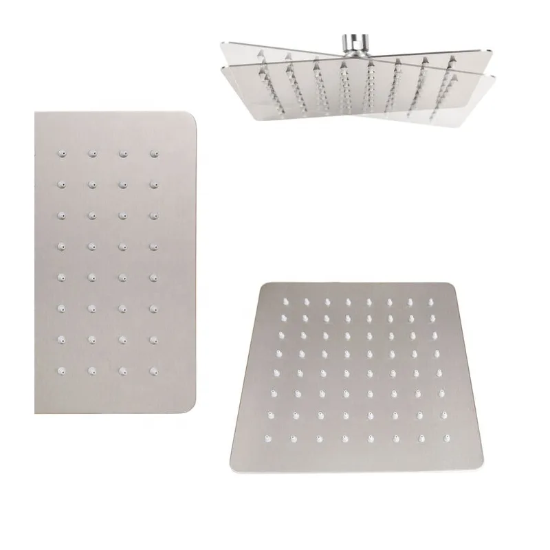 Chrome Exposed Bar Shower with Square Rain Head – Slim Square Riser – photo 4