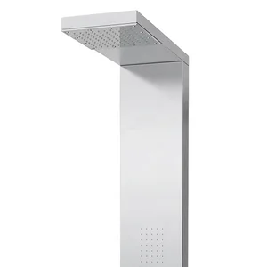 Brushed Shower Panel Column with Rain Head, Body Jets and Hand Shower – photo 4