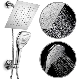 Square Rain Shower Head and Handheld Shower Combo – photo 2