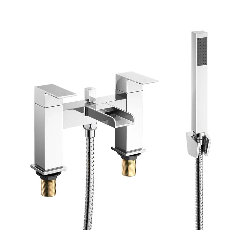 Square Waterfall Bath Shower Mixer with Hand Shower – photo 3