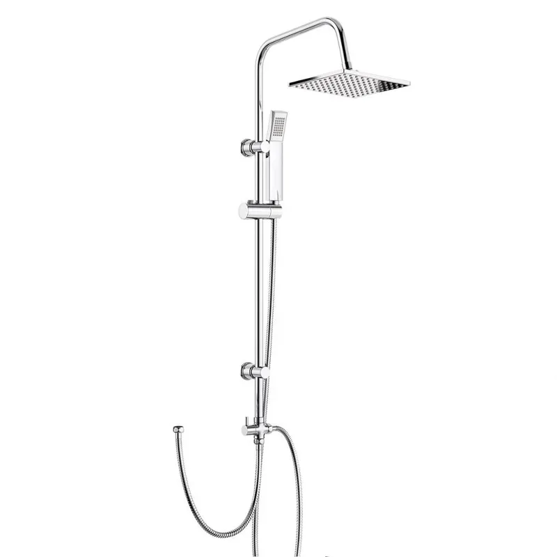 Chrome Exposed Bar Shower with Square Rain Head – Over-Bath Set – photo 2