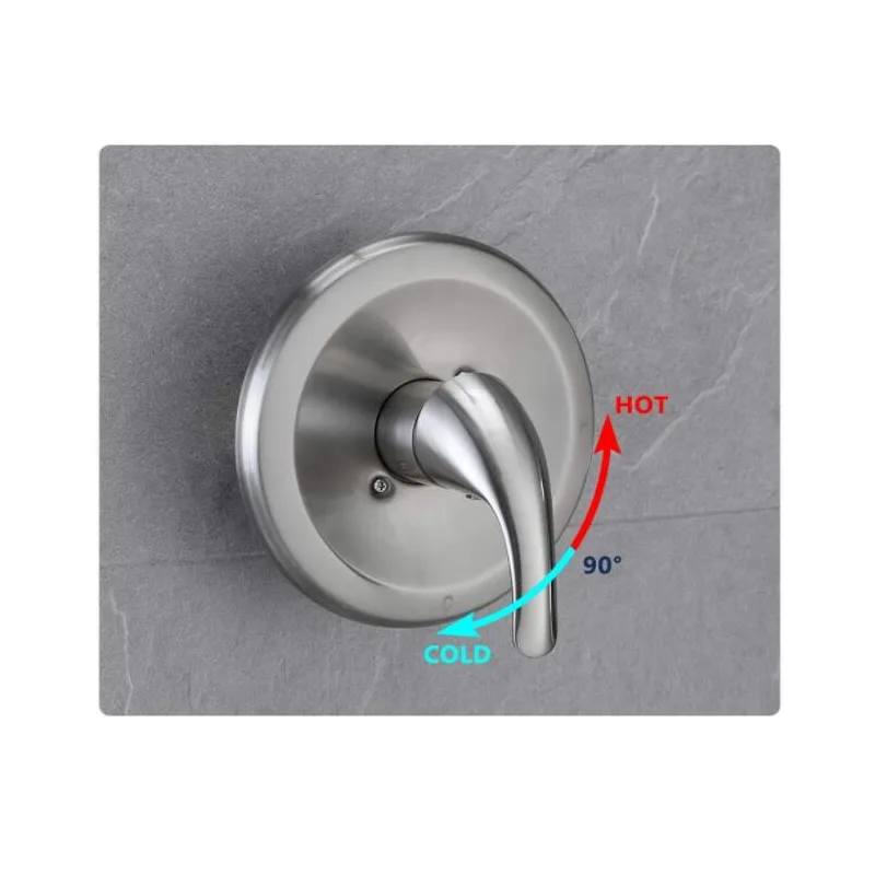 Brushed Tub and Shower Set with Round Head, Mixer Trim and Tub Spout – photo 4