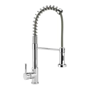 Chrome Spring Pull-Down Kitchen Faucet