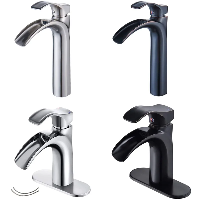 Brushed Tall Vessel Basin Mixer with Curved Spout – photo 3