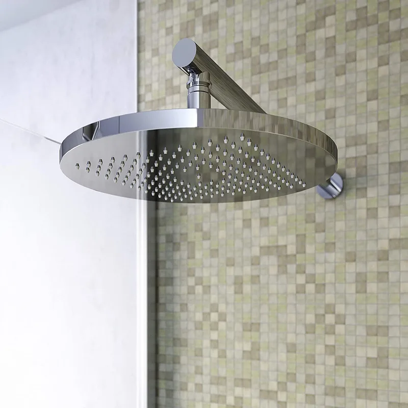 Round Rainfall Shower Head with Straight Wall Arm – photo 6