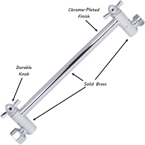 Adjustable Shower Arm Extension with Round Shower Head – photo 3