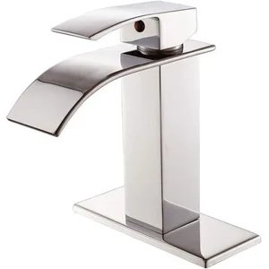 Matte Black Waterfall Basin Mixer with Deck Plate – photo 3