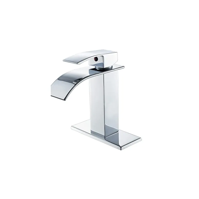 Matte Black Waterfall Basin Mixer with Deck Plate – photo 2