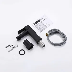 Matte Black Square Single-Lever Basin Mixer – photo 2