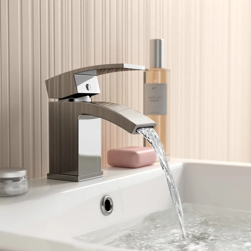 Chrome Waterfall Basin Mixer, Single Lever