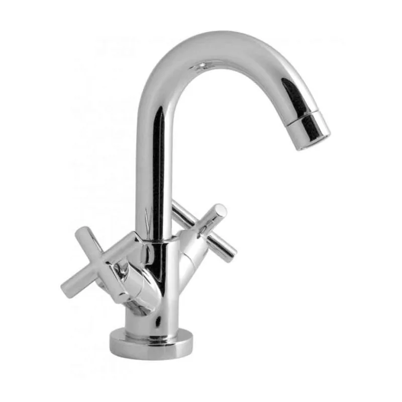 Chrome Twin Cross-Handle Basin Mixer with Pop-Up Waste – photo 2