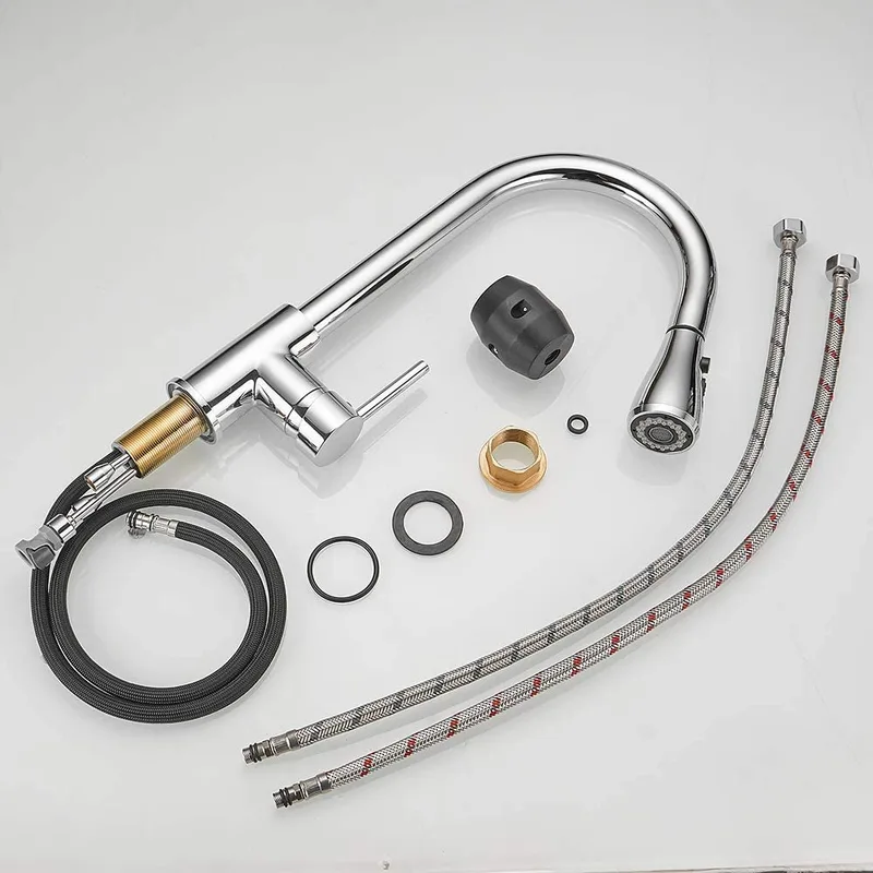Chrome Pull-Down Kitchen Tap Sprayer – photo 2