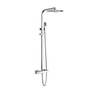 Chrome Exposed Bar Shower with Square Rain Head – Slim Square Riser – photo 3