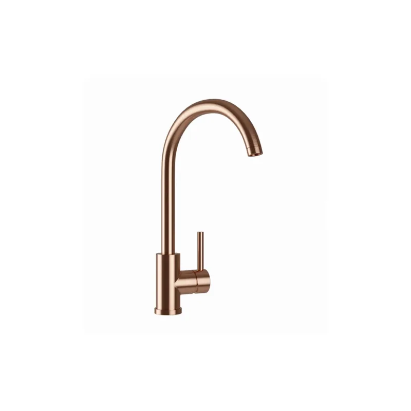 Rose Gold Finish Single-Lever Swan-Neck Kitchen Mixer