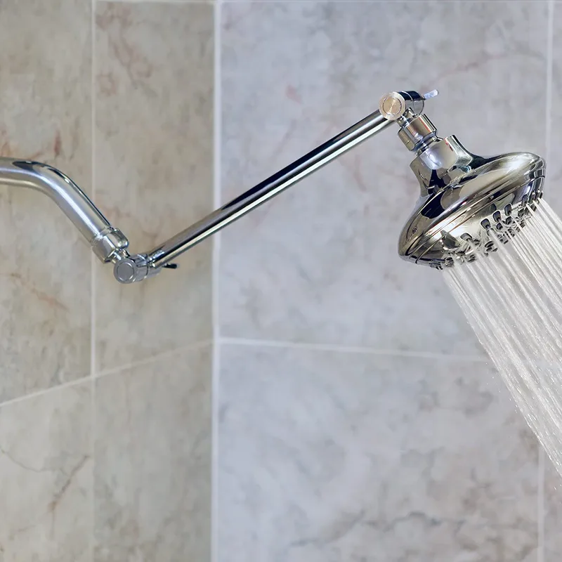 Adjustable Shower Arm Extension with Round Shower Head