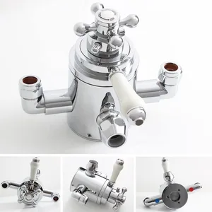 Traditional Chrome Rigid Riser Shower with Twin-Control Exposed Valve – photo 4