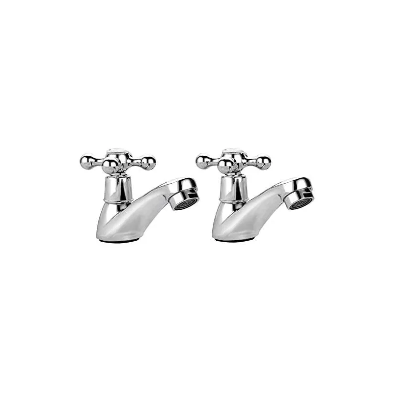 Chrome Cross-Handle Basin Pillar Tap – photo 4