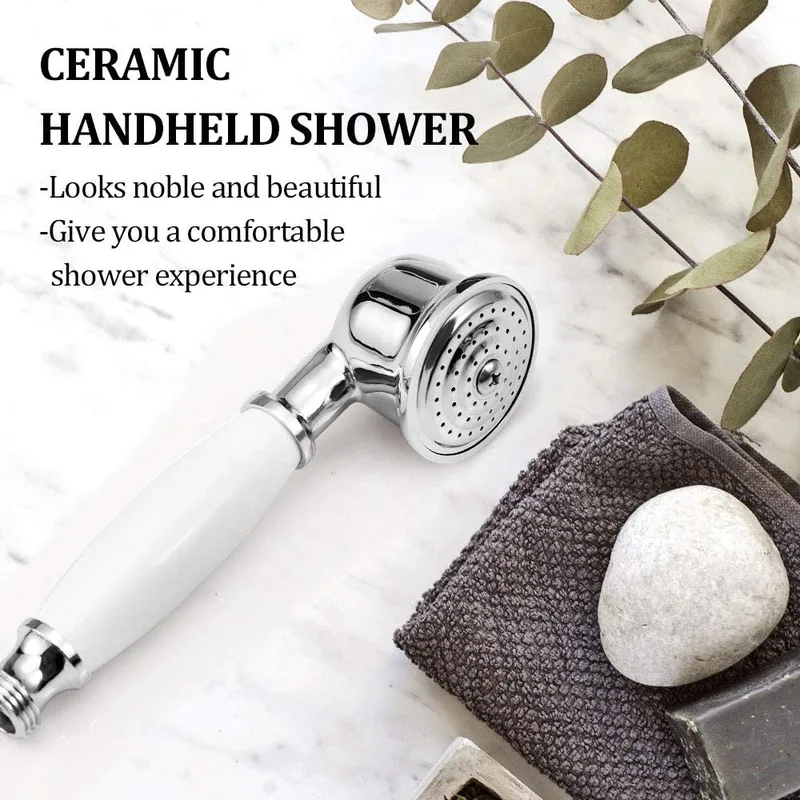 Traditional Bath Shower Mixer with Cross Handles and Hand Shower – photo 2